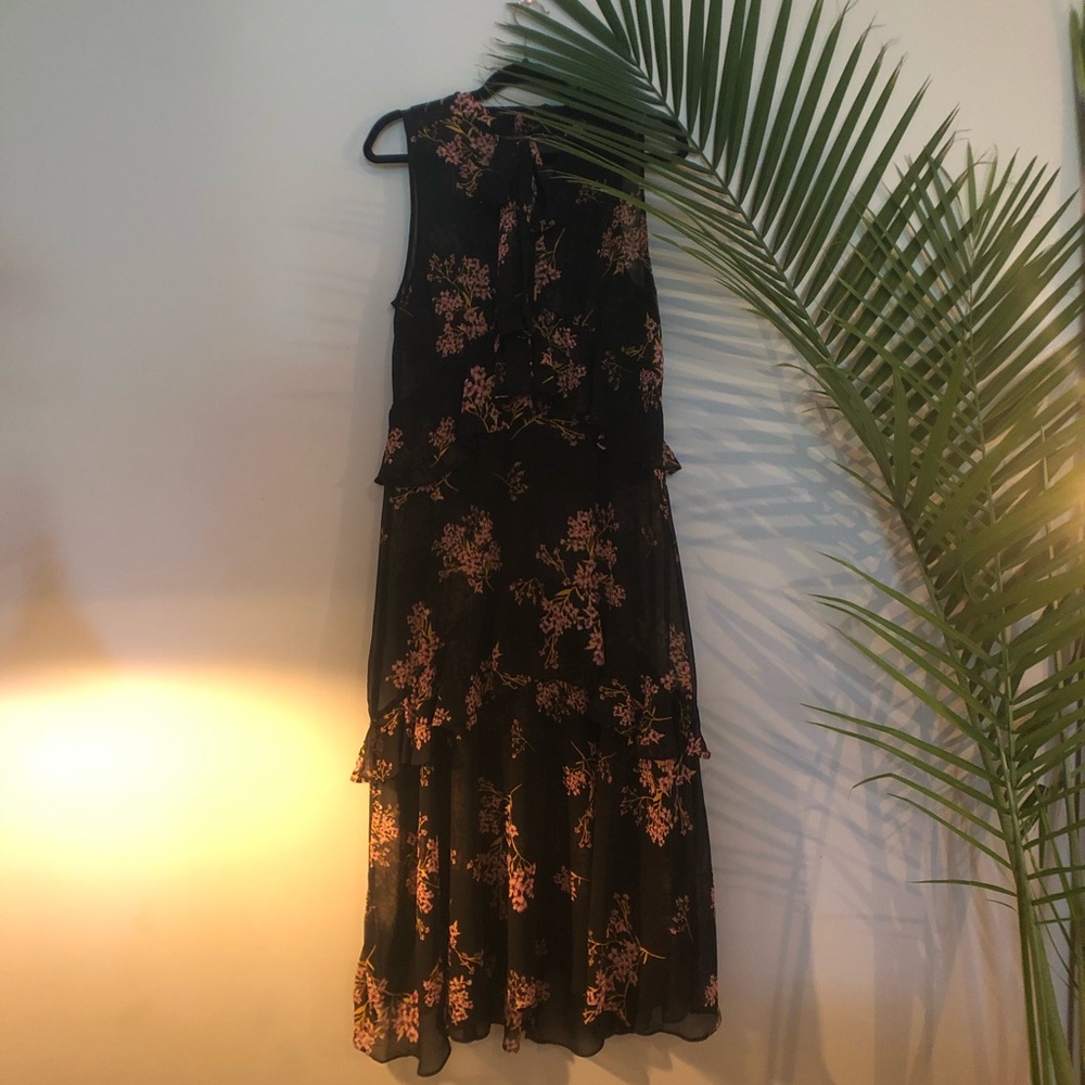 Sheer Sleeveless Floral Dress
